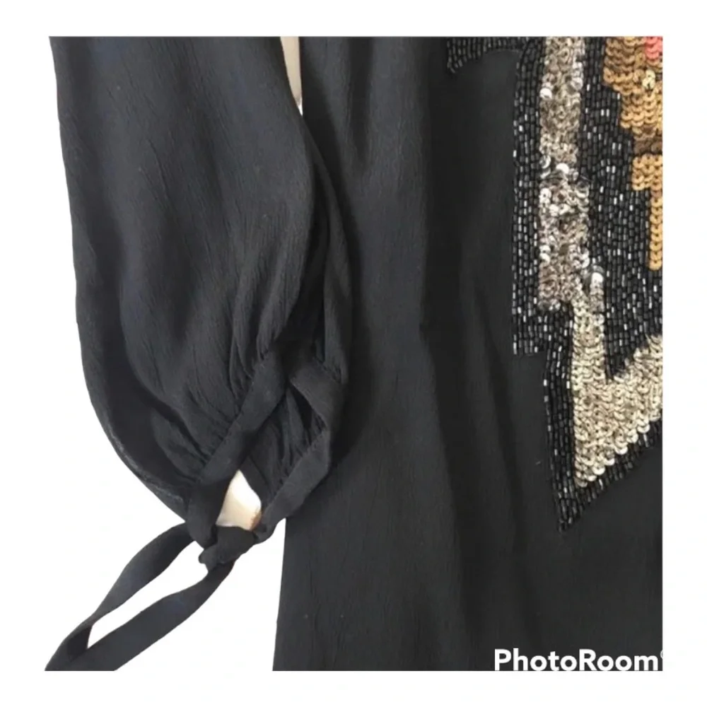 Anthropologie New Holiday Yoana Baraschi Black Tunic Dress Originally $482 - Picture 3 of 6